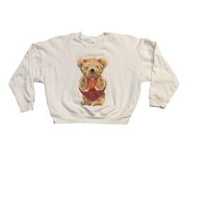 Grayson Threads Teddy Bear Graphic Sweatshirt Cream Size L